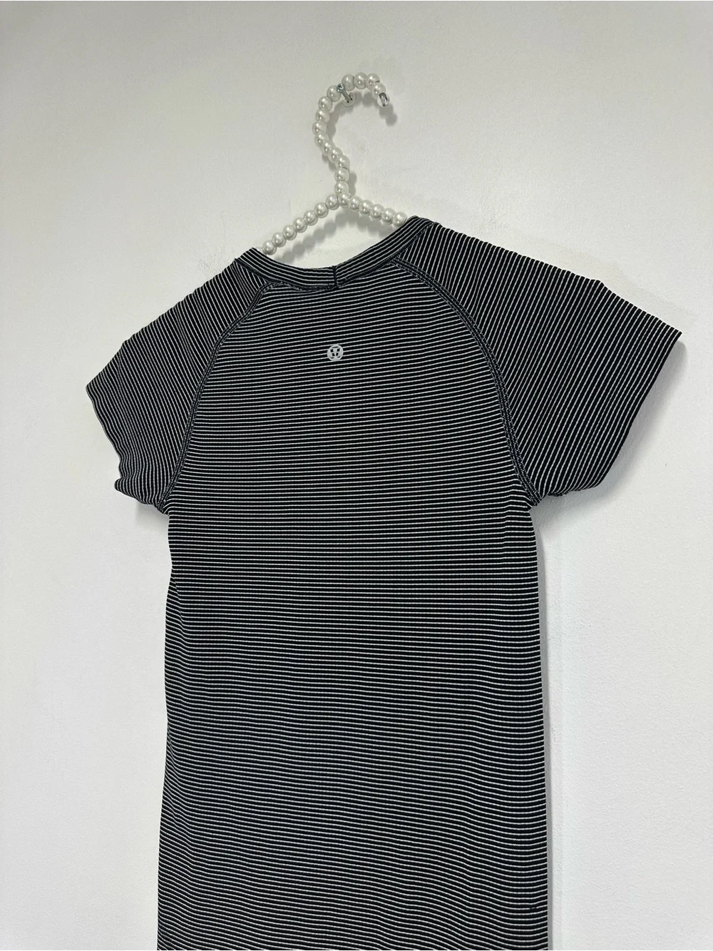 Lululemon Swiftly Tech Short Sleeve Crew in Tempo Stripe Black White
